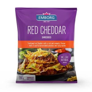 Emborg shredded red cheddar cheese 200g