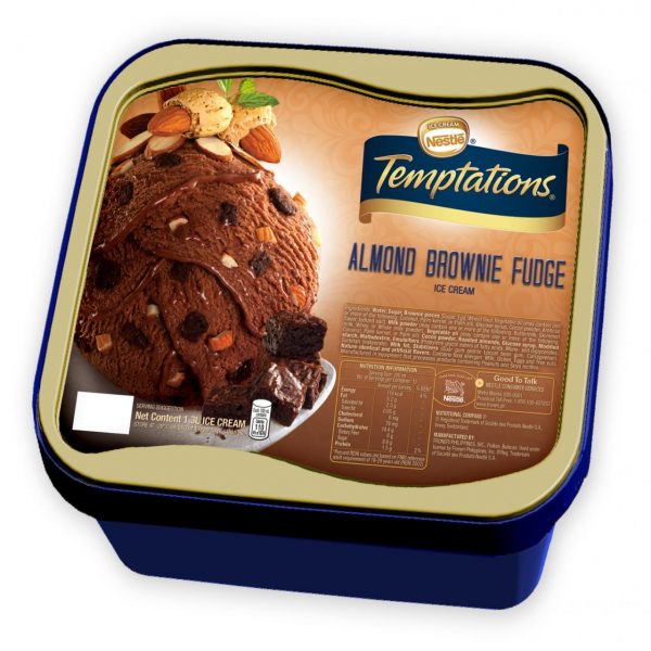 Nestle Temptations Ice Cream Almond Brownie Fudge 1.3L