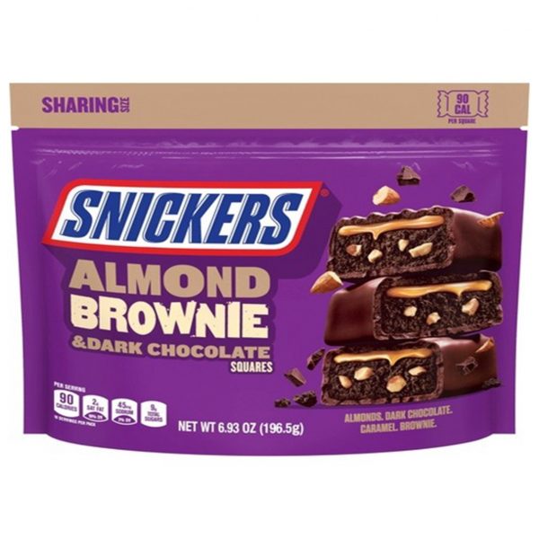 Snickers Almond Brownie Dark Chocolate Squares 196.5g