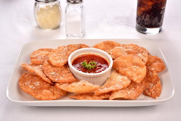 Italian Chips topped with parmesan and served tangy pomodoro sauce