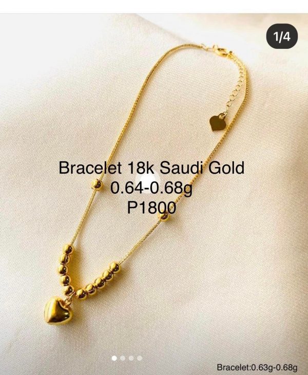 Ladies Authentic (18k Saudi Gold) Heart Bracelet