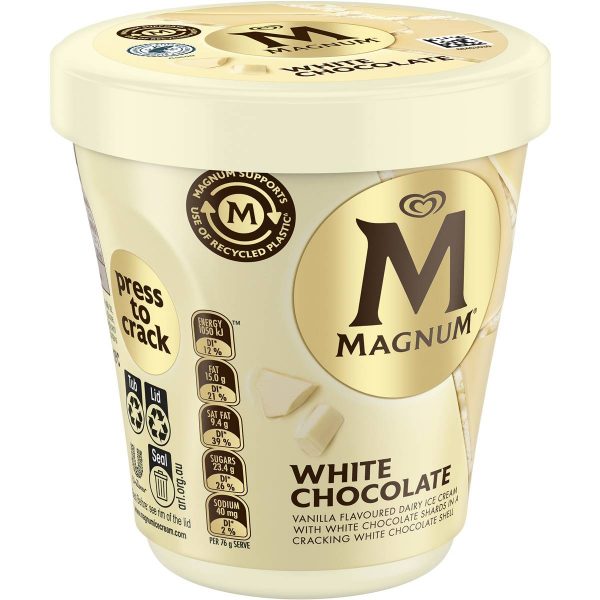 Magnum White Chocolate Ice Cream Tub 440mL