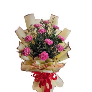 Pink Carnations bouquet 13.-