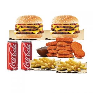 Flame-Grilled Burger King Triple Cheeseburger Meal for 2