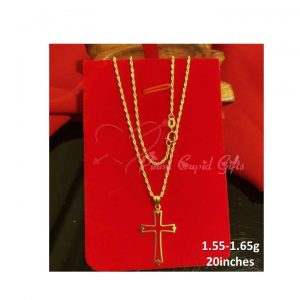 Men's 20inches long, 1.65g 18K gold necklace