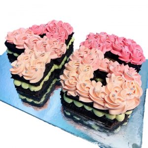 special numbered cake-pink