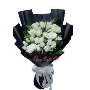 2 Dozen White Roses Bouquet