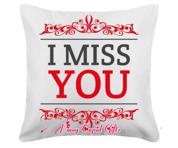 White I Miss You" Pillow