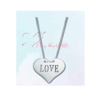 Sterling silver necklace with "love" heart pendant
