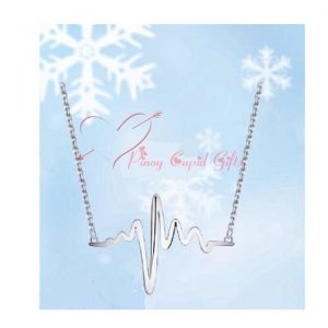 Sterling silver heartbeat necklace
