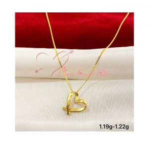 Ladies (18k Saudi Gold) Open Heart Necklace
