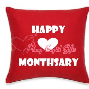 Red Happy Monthsary Pillow