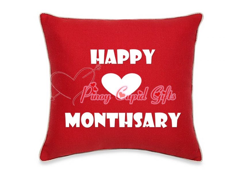 Red Happy Monthsary Pillow
