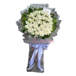 3 Dozen White Roses Bouquet