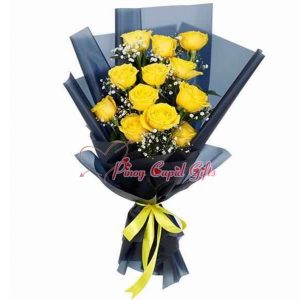 10 Imported Yellow Roses Bouquet