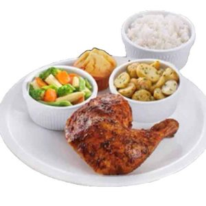 Roasted Chicken Solo Meal with sides and rice