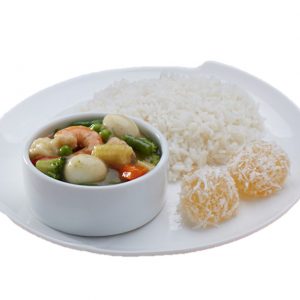 steamed rice with assorted vegetables and pichi-pichi