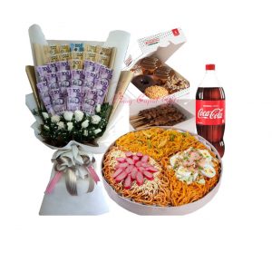 Roses with money Bouquet, Dencios Bilao and bbq plus donuts