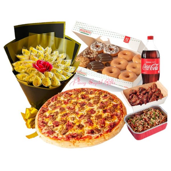 money bouquet, S&R pizza/pasta and donuts