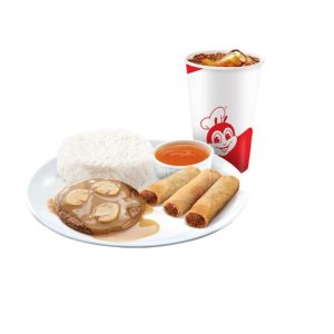 1pc Burger Steak with Shanghai with Drink by Jollibee
