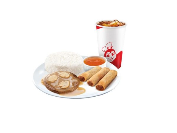 1pc Burger Steak with Shanghai with Drink by Jollibee