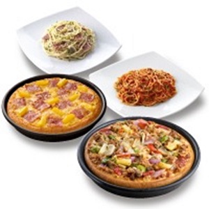 2 Regular Pizzas + 2 Regular Pastas by Pizza Hut