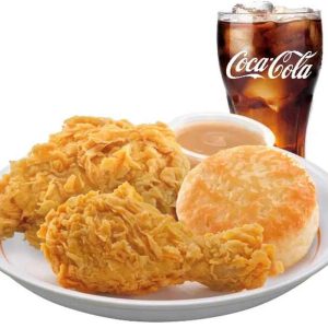 2pcs chicken + biscuit + drink (popeyes)