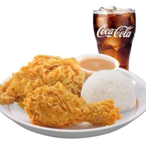 2pcs chicken + rice + drink