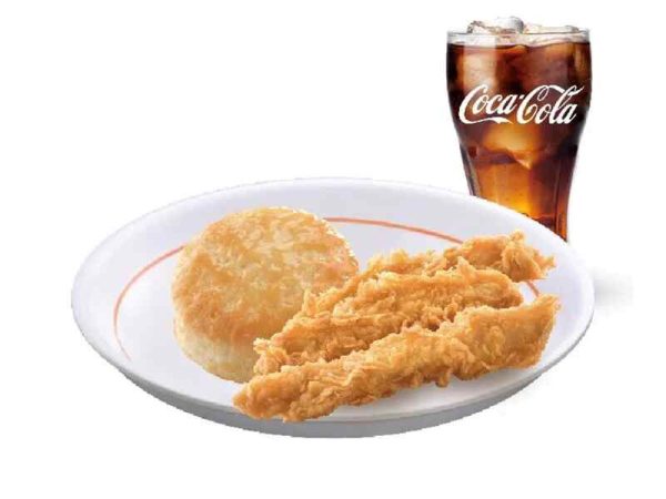 3pc tenders with biscuit and regular drink-popeyes