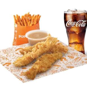 3pcs tenders with regular fries and regular drink - popeyes