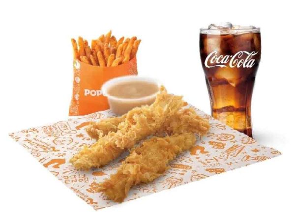 3pcs tenders with regular fries and regular drink - popeyes