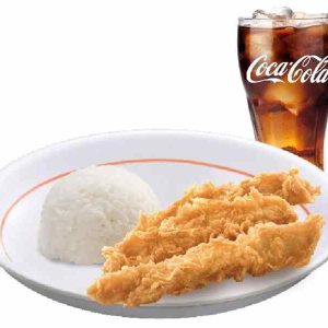 3pcs tenders with rice and regular drink-popeyes