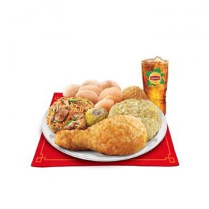Chinese-Style Fried Chicken Lauriat with Drink by Chowking