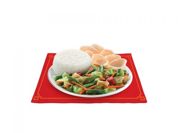 Chopsuey rice + chicharap meal by Chowking
