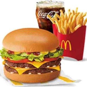 Double Cheeseburger with Lettuce, Tomatoes, Fries Medium Meal