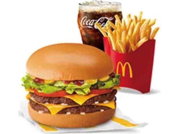 Double Cheeseburger with Lettuce, Tomatoes, Fries Medium Meal