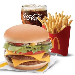 Double Cheeseburger with Lettuce & Tomatoes Meal-Mcdo