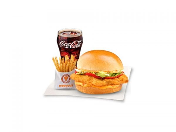 Fish Burger + Cajun Fries + Drink by Popeyes