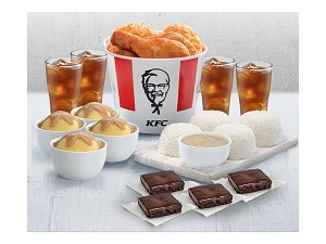 KFC 8-pc Bucket Meal with Rice Fixins Drinks and Brownies