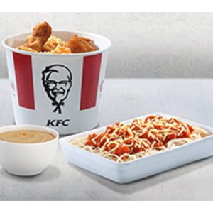 KFC Bucket of 6 with Spaghetti Platter