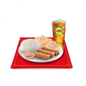 Lumpiang Shanghai Rice Meal with Drink by Chowking