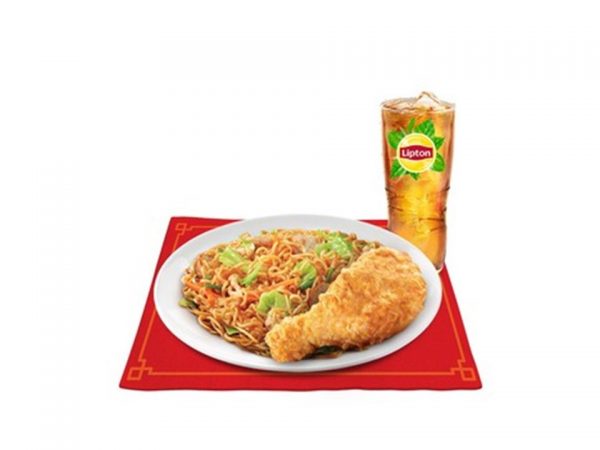 Pancit Canton with 1pc. Chinese Style Fried Chicken with Drink