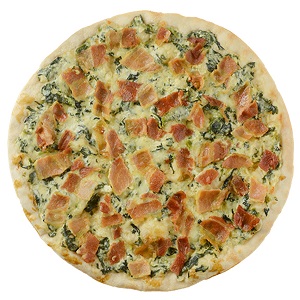 SPINACH AND GLAZED BACON PIZZA