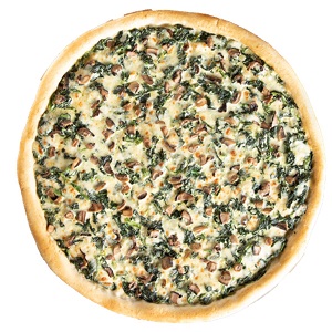 SPINACH AND MUSHROOMS PIZZA AMERICANA
