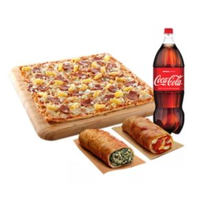 1 Classic Pizza, 2 Stuffed Baked Rolls and 1.5L Coke by Corner Pizza