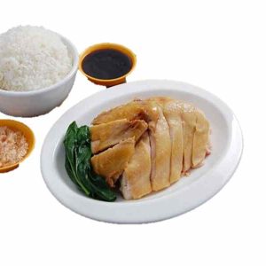 Steamed Rice Served with White Chicken