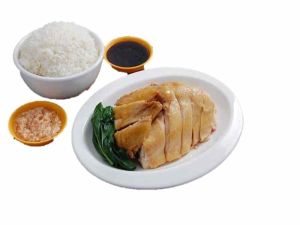 Steamed Rice Served with White Chicken