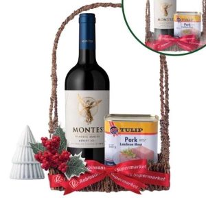 Holiday Wine Basket 01 (Montes Cab Sav red wine)