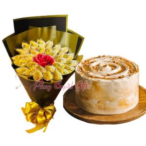 Money Bouquet & Mary Grace Mary Grace Sea Salt Caramel Vanilla Cake-Whole