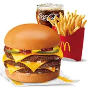 Triple Cheeseburger with Fries Medium Meal